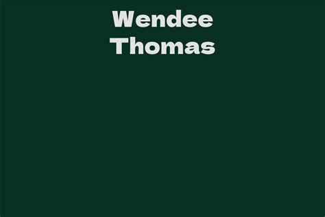 A Glimpse into Wendee Thomas' Early Years and Upbringing