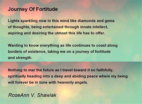 A Journey of Fortitude and Achievements