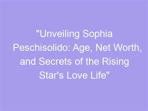 A Rising Star: Unveiling Sophia's Achievements and Ambitions