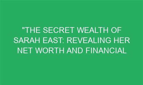 Diving Into Sarah's Financial Success: Revealing her Wealth