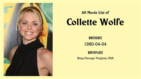 Diving into Collette Wolfe's Filmography: Notable Roles