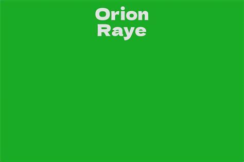 Future Ventures and Exciting Projects in Orion Raye's Career