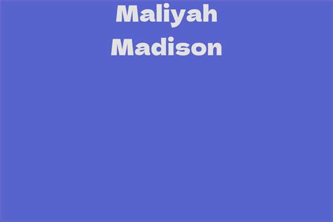 Maliyah Madison: A Promising Future in the Entertainment Industry