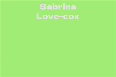 Sabrina Love Cox's Physical Appearance: Age, Height, and Figure