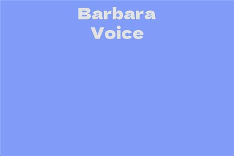 The Journey to Fame: Barbara Voice's Musical Career